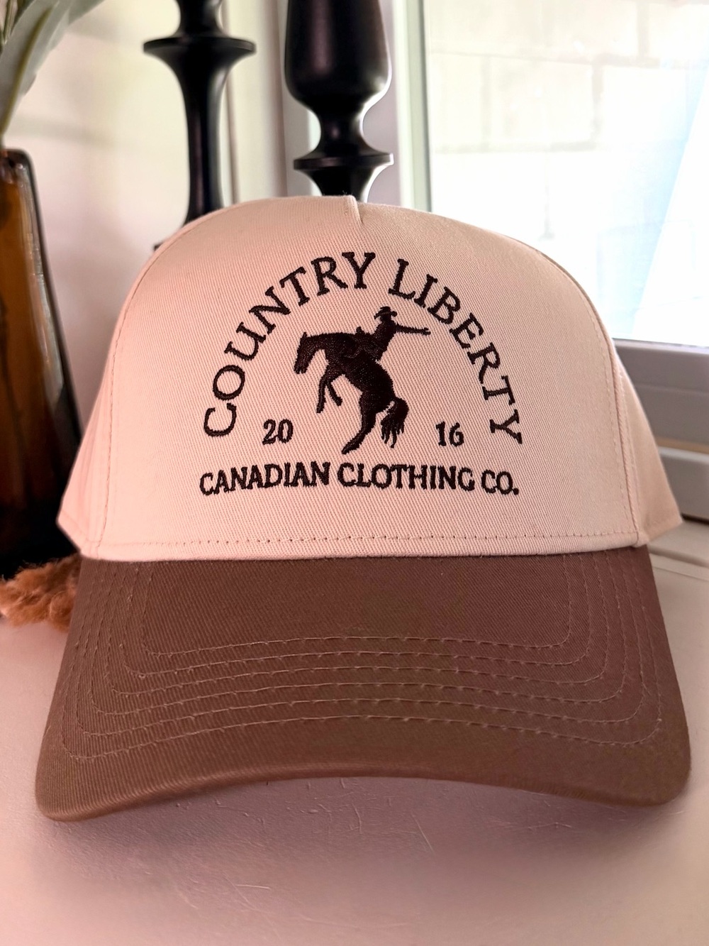 Country Liberty Two-Tone Brown Trucker Hat